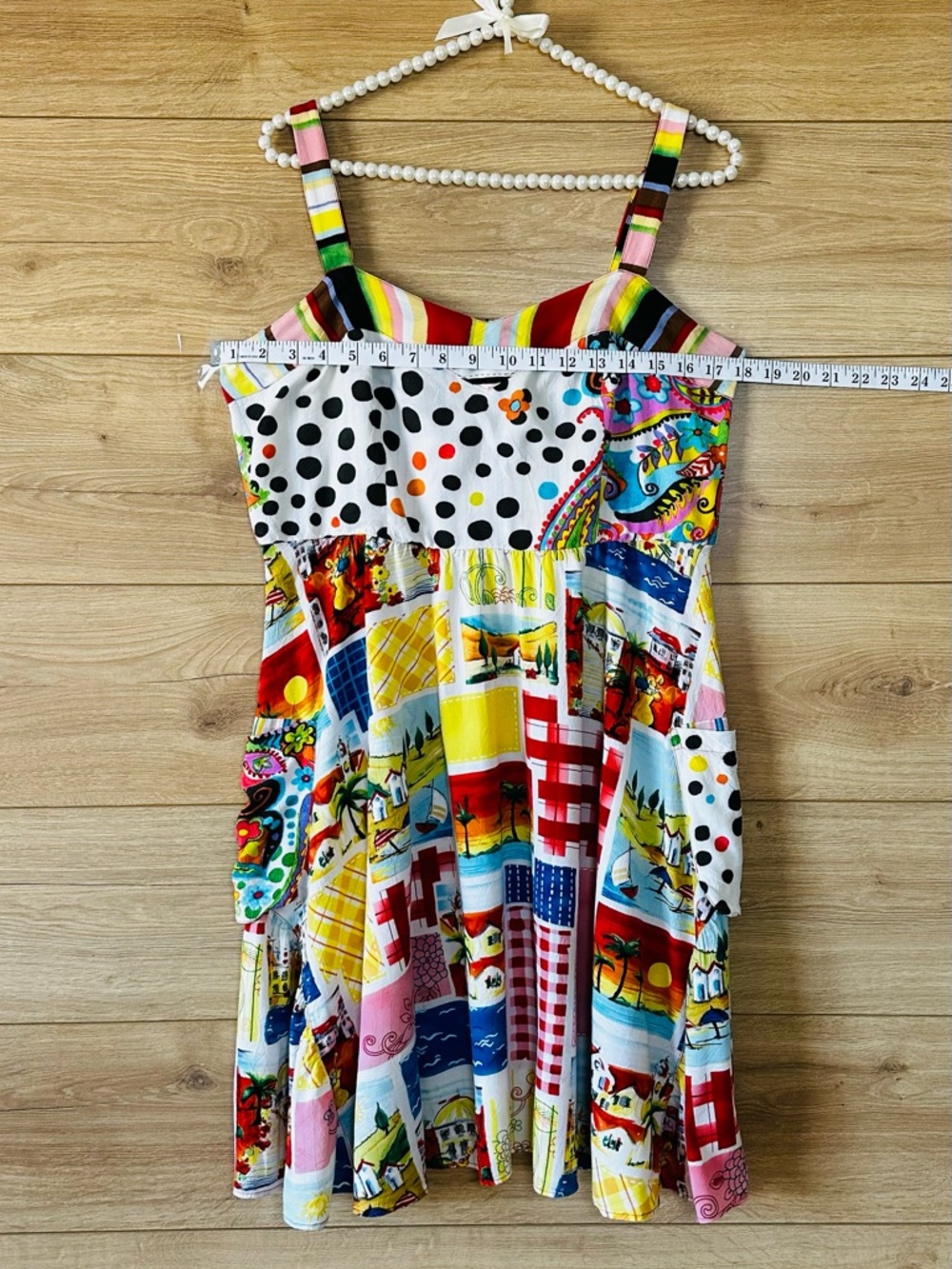 Jams World. Colorful Patchwork Polka Dot Sundress Vintage - Picture 6 of 8